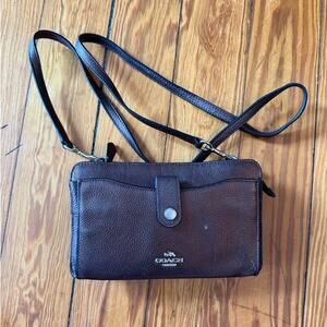 Coach Noa Pop-Up Messenger brown leather crossbody bag